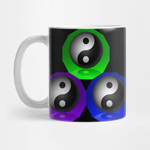 Yin Yang Triangle - Green, Blue and Purple by The Black Panther